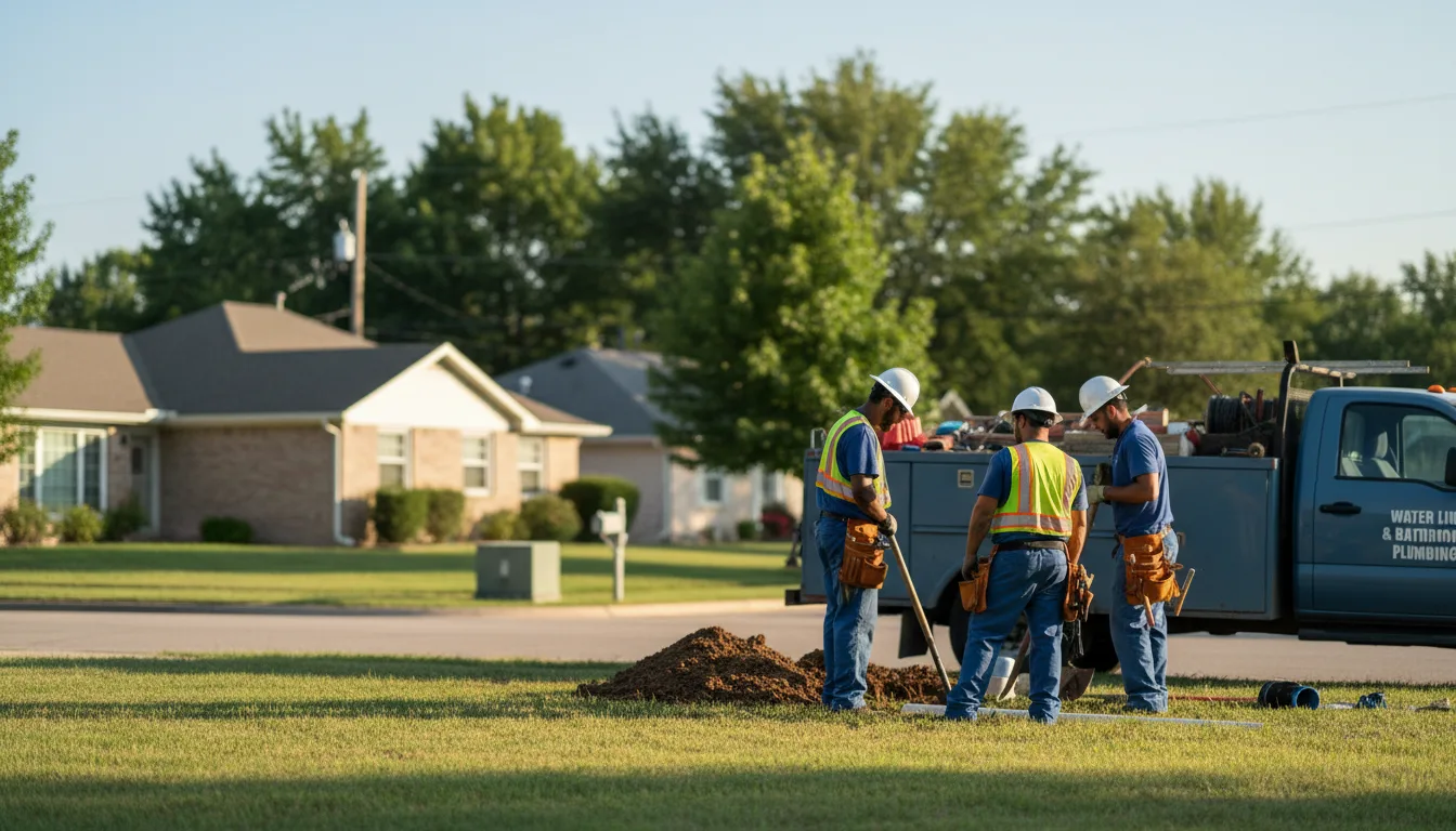 Residential water line and bathroom plumbing service in Nevada, MO